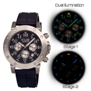 Tritium Tube Men's Circle Watch Primary Color: Silver / Black