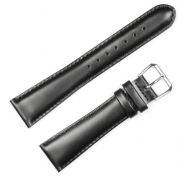 Coach Leather Watchband - Black 12MM