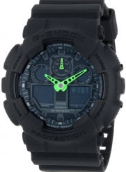 Casio G Shock Black and Neon Green Mens Watch GA100C-1A3CR