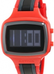 Activa By Invicta Unisex AA400-016 Black Digital Dial Red and Black Polyurethane Watch