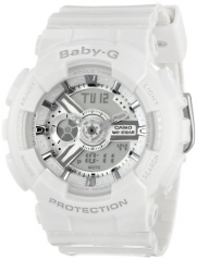 Casio Women's BA-110-7A3CR Baby-G Analog Display Quartz White Watch