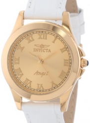 Invicta Women's 14805 Angel Gold Dial White Leather Interchangeable Strap Watch Set