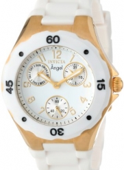 Invicta Women's 0718 Angel Collection Gold-Plated White Polyurethane Watch