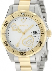 Invicta Women's 12287 Pro Diver Silver Heart Dial Two Tone Stainless Steel Watch