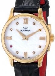 Marvin Women's M020.51.77.74 Malton Analog Display Swiss Quartz Black Watch