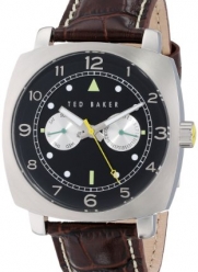 Ted Baker Men's TE1106 Sport Multi-Function Stainless Steel and Black Leather Watch