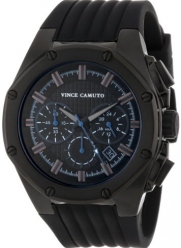 Vince Camuto Men's VC/1032BKTI The Dyver Black Ion-Plated Silicone Strap Chronograph Watch