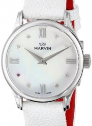 Marvin Women's M020.11.77.62 Malton Analog Display Swiss Quartz White Watch