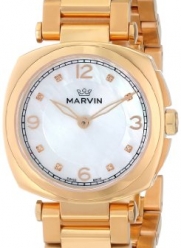 Marvin Women's M022.52.77.52 Cushion Analog Display Swiss Quartz Rose Gold Watch