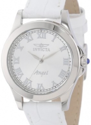 Invicta Women's 14804 Angel Silver Dial White Leather Interchangeable Strap Watch Set