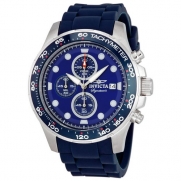 Invicta Signature II Chronograph Blue Dial Blue Rubber Strap Mens Watch 7372