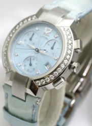 Concord La Scala Chronograph with Diamond Markers and Diamond Bezel Women's Watch