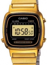 Casio Ladies Gold Tone Digital Watch Alarm Chronograph LA670WGA-1CR