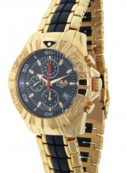 Fila Men's Mastertime Rose-gold Chronograph Black Dial Watch #FA0794-91