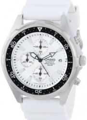 Casio Men's AMW380-7AV  Classic Analog Chronograph White Resin Band Watch