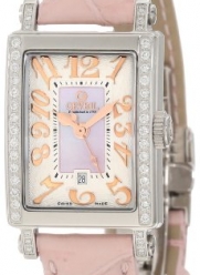 Gevril Women's 8248RE Super Mini Quartz Pink Mother of Pearl Diamond Watch