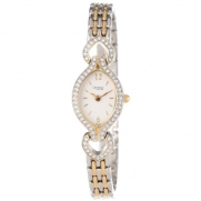 Caravelle by Bulova Women's 45L96 Swarovski Crystal Accented White Dial Watch