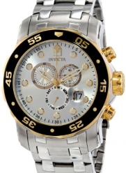 Invicta Mens Pro Diver Scuba Swiss Chronograph Silver Dial Stainless Steel Bracelet Watch 80040