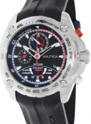 Nautica Men's Nst A29520G Black Rubber Quartz Watch with Black Dial