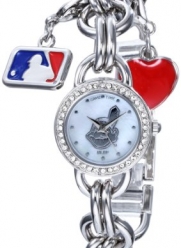 Game Time Women's MLB-CHM-CLE Charm MLB Series Cleveland Indians 3-Hand Analog Watch