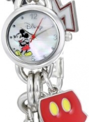 Disney Women's MK2066 Mickey Mouse Mother-of-Pearl Dial Charm Watch