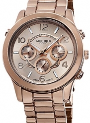 Akribos XXIV Women's AK648RG Ultimate Swiss Multifunction Rose-Tone Bracelet Watch