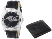 Game Time Unisex NFL-WWS-BAL Wallet and Baltimore Ravens NHL Watch Set