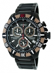 Bianci, Professional Commando Men's Chronograph Watch w/Texturized Dial-1876MCHR-GUN