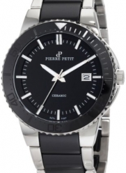 Pierre Petit Men's P-807A Serie Colmar Black Ceramic and Stainless-Steel Bracelet Watch