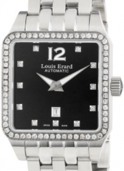 Louis Erard Women's 20700SE12.BMA18 Emotion Square Automatic Black Dial Steel Diamond Watch