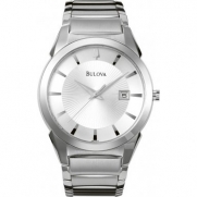 Bulova 96B015 Mens Dress Silver Watch