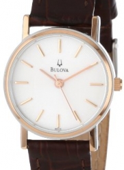 Bulova Women's 98V31 Stainless Steel Watch With Brown Leather Band