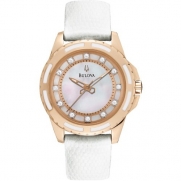 Bulova 98P119 Ladies Diamond White Watch