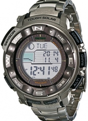 Casio Men's PRW2500T-7CR Pathfinder Triple Sensor Tough Solar Digital Multi-Function Titanium Pathfinder Casual Watch