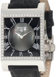 Swisstek SK57743L Limited Edition Swiss Diamond Watch With Mother-Of-Pearl Dial, Genuine Crocodile Strap And Sapphire Crystal