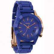 Nixon Monarch Watch - Women's Cobalt/Rose Gold, One Size