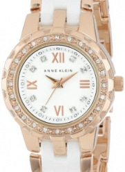 Anne Klein Women's 10/9456WTRG Swarovski Crystal Accented Rose Gold-Tone and White Ceramic Bracelet Watch