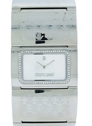 Roberto Cavalli R7253117615 Pavon Women's White Stone Rectangular Analog Bracelet Watch