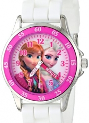 Disney Kids' FZN3550 Frozen Anna and Elsa Watch with Pink Rubber Band