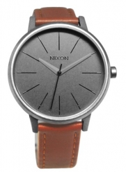 Nixon Women's A108747 Kensington Brown Leather Silver Dial Watch