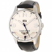 Louis Erard Men's 82224AA01.BDC51 1931 Automatic GMT Luminous Silver Dial Black Leather Watch