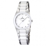 Festina Women's F16534/3 White Ceramic Quartz Watch with White Dial