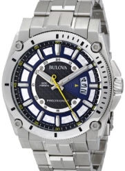 Bulova Men's 96B131 Precisionist Black Dial Steel Bracelet Watch