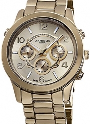 Akribos XXIV Women's AK648YG Ultimate Swiss Multifunction Gold-Tone Bracelet Watch