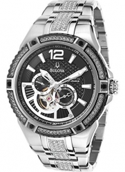 Bulova Men's Automatic Mechanical Stainless Steel Black Textured Dial