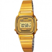 Casio LA670WGA-9D Women's Digital Alarm Gold Plated Bracelet Golden Face Watch