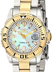 Invicta Women's 6895 Pro-Diver Stainless Steel, 18k Yellow Gold Plating, and Mother-of-Pearl Bracelet Watch