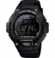 Casio Men's W-S220-1BVCF Tough Solar Running Watch with Black Resin Band