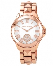 Vince Camuto Women's VC/5048SVRG Round Swarovski Crystal Accented Rosegold-Tone Bracelet Watch