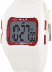 SECTOR WHITE Alarm Chrono DIGITAL SPLIT TIME 100M WATCH